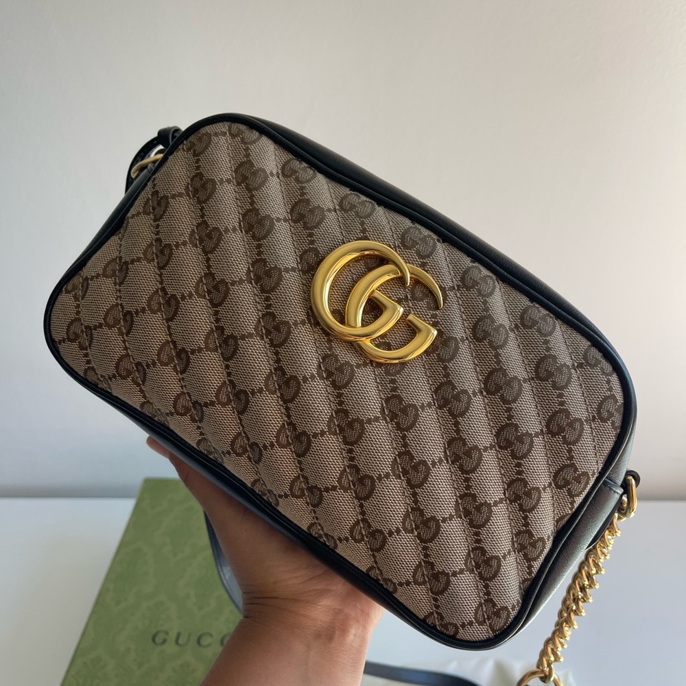 Authentic Gucci canvas marmont crossbody bag